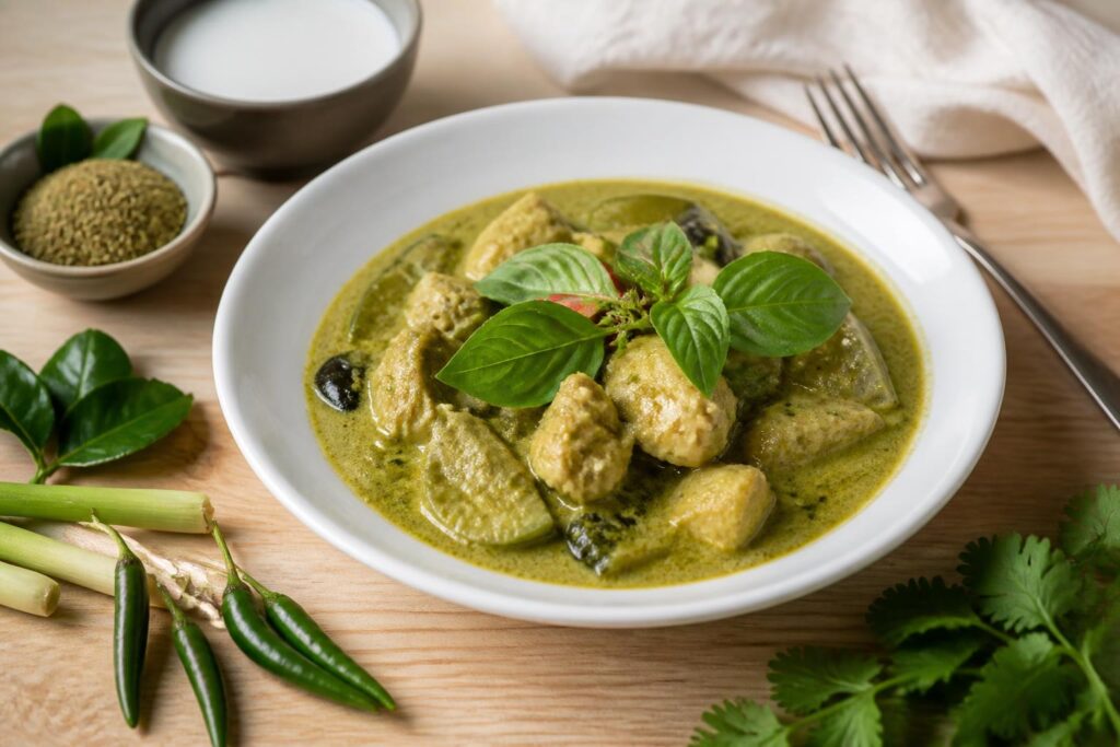 découvrez notre recette de poulet au curry vert, une alliance parfaite de saveurs exotiques et de légèreté. astuces et conseils pour réussir ce plat savoureux et facile à préparer.