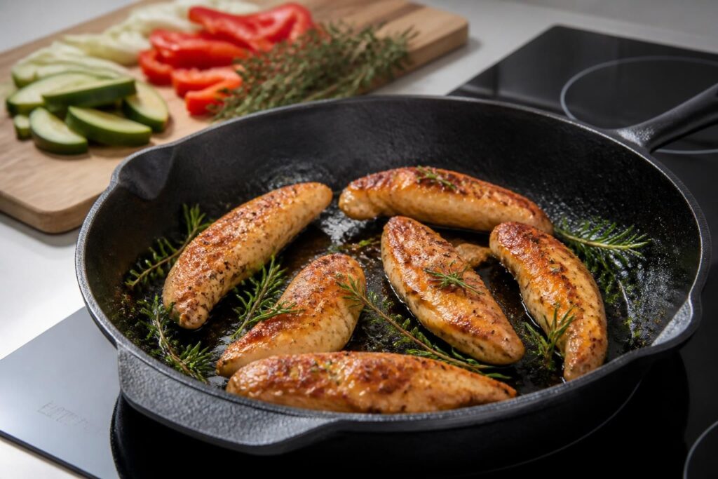 découvrez comment préparer des aiguillettes de poulet à la poêle rapidement pour un plat savoureux, sain et facile à réaliser. parfait pour un repas équilibré en un rien de temps.