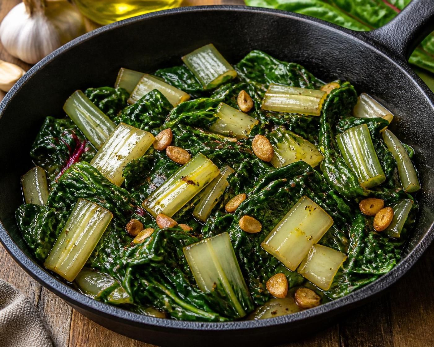 découvrez notre recette rapide de blettes à la poêle pour un plat sain, savoureux et facile à préparer. parfait pour un repas équilibré en toute simplicité.