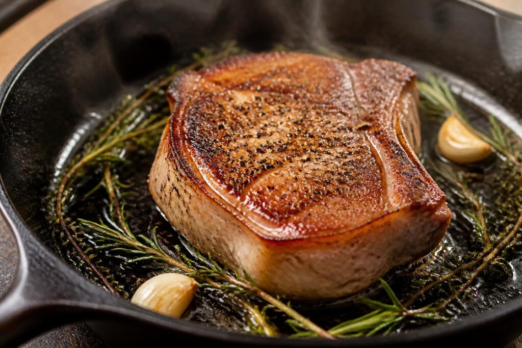 découvrez nos astuces pour réussir la cuisson de la côte de porc à la poêle, pour un résultat tendre et savoureux à chaque fois.
