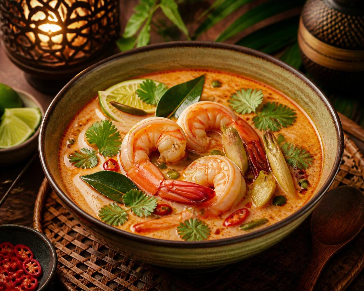 découvrez la recette saine et savoureuse de la soupe aux crevettes thaï, un plat parfumé qui allie fraîcheur et authenticité pour régaler vos papilles.