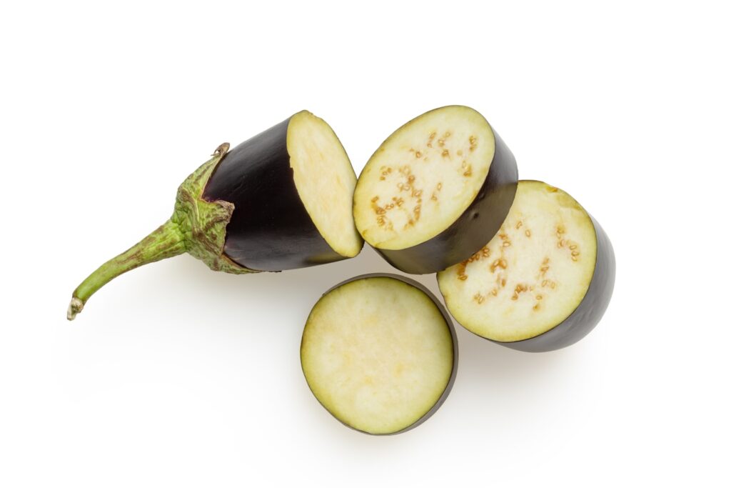 Isolated eggplant on white background