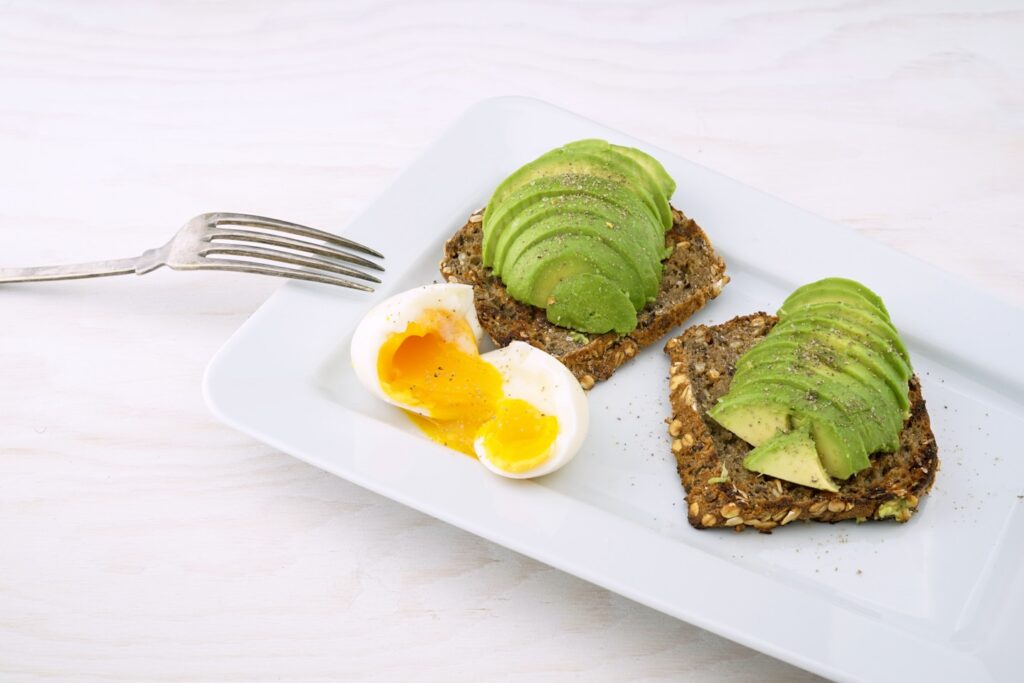 Avocado toast with soft-boiled egg
