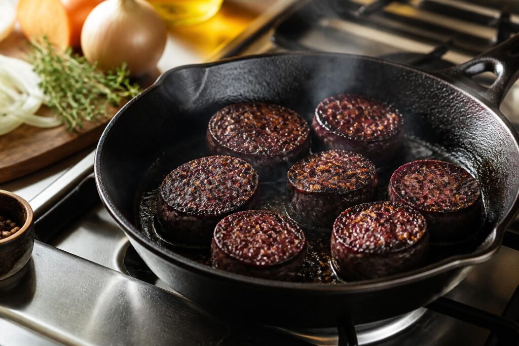découvrez nos astuces pour réussir la cuisson du boudin noir à la poêle, et obtenez une texture croustillante ainsi qu'une saveur délicieuse à chaque bouchée.