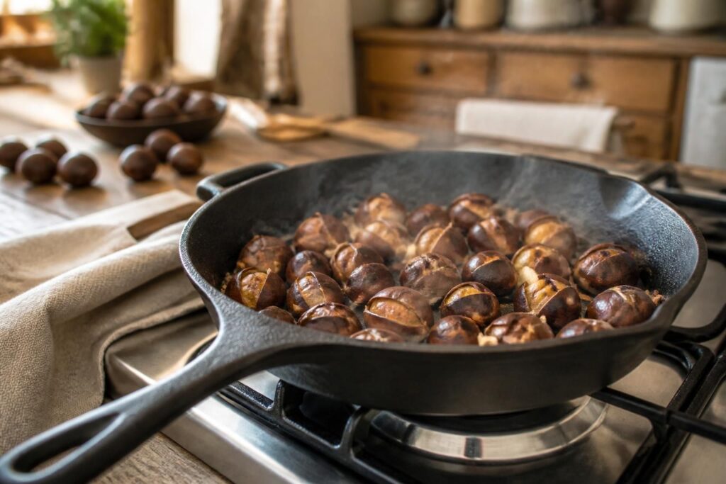 découvrez la méthode simple pour cuisiner des châtaignes à la poêle et savourer un goût authentique et gourmand, parfait pour réchauffer vos soirées d'automne.