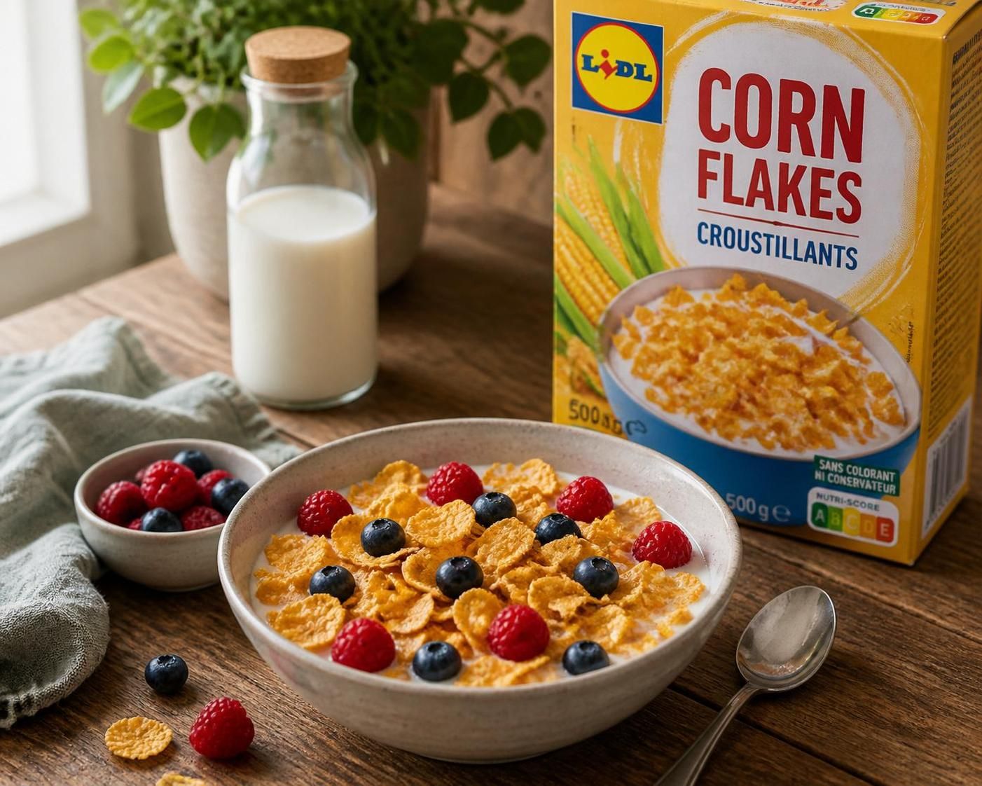 découvrez les cornflakes lidl, le choix healthy parfait pour un petit-déjeuner léger et gourmand. profitez d'un bon plan nutritif et savoureux dès le matin !