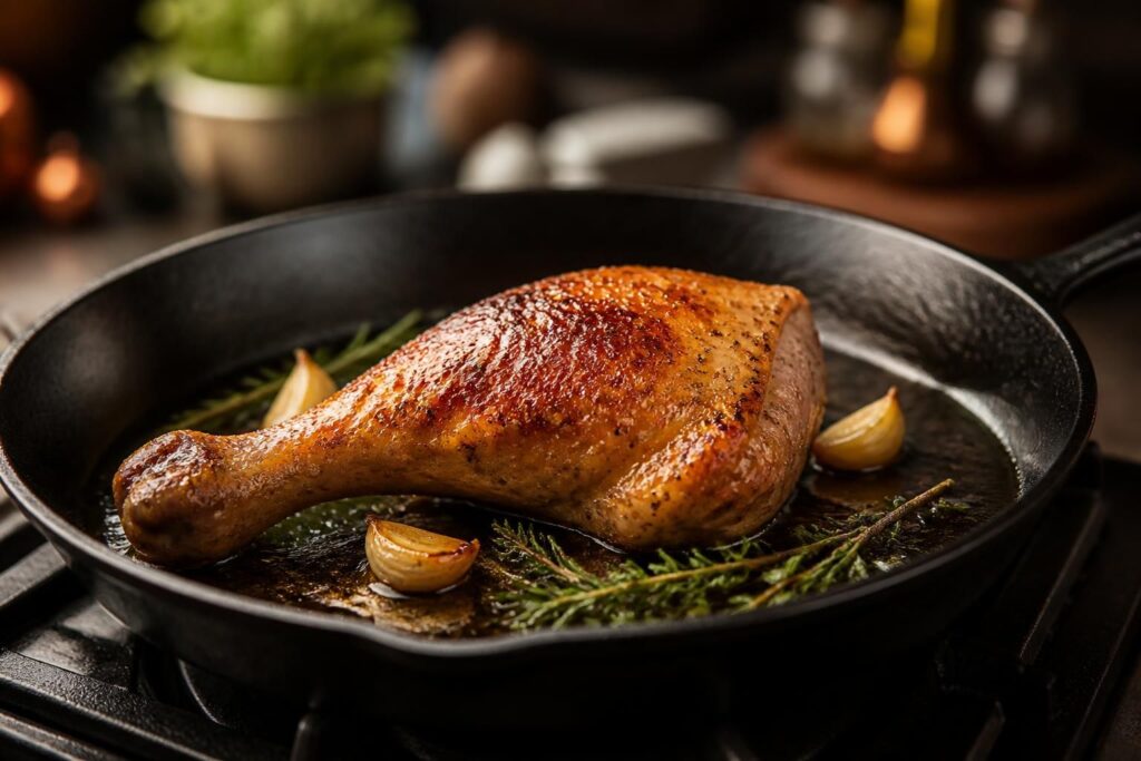 découvrez nos astuces simples pour réussir des cuisses de poulet à la poêle avec une peau croustillante et pleine de saveurs. recette facile et délicieuse garantie !