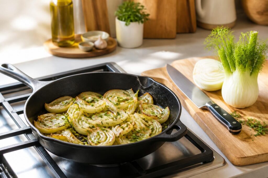 découvrez notre recette simple et rapide de fenouil à la poêle, parfaite pour sublimer ce légume sain et léger avec des saveurs délicates.