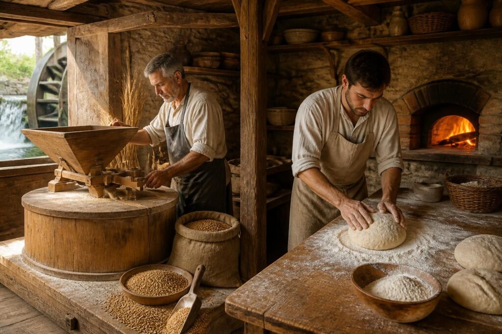 découvrez les métiers de meunier et boulanger, leur savoir-faire traditionnel et l'art de transformer le grain en pain de qualité.