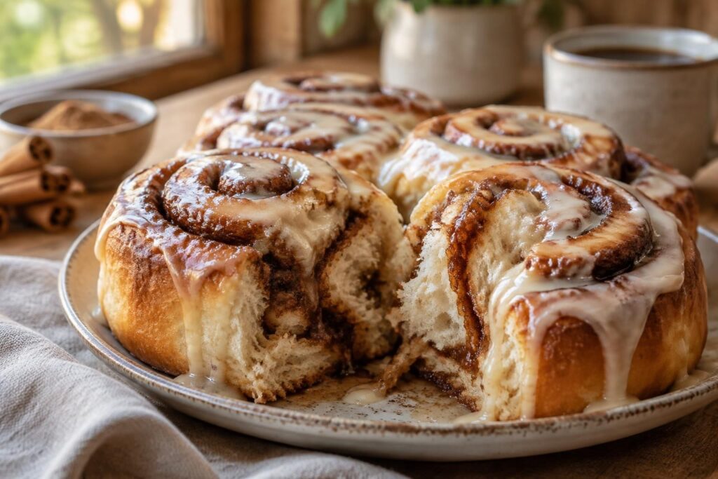 découvrez comment réussir de délicieux cinnamon rolls maison, avec une pâte moelleuse, une garniture généreuse à la cannelle et un glaçage gourmand.