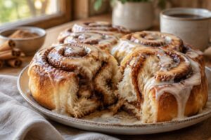 découvrez comment réussir de délicieux cinnamon rolls maison, avec une pâte moelleuse, une garniture généreuse à la cannelle et un glaçage gourmand.