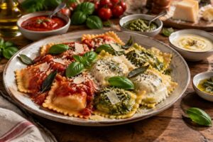 découvrez des idées de sauces savoureuses pour accompagner vos raviolis : tomate, crème, pesto ou beurre parfumé, il y en a pour tous les goûts.